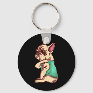 Porte-clés Chien de Chien de France J'aime Maman Tatouage Adu