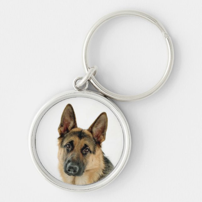 Porte-clés Chien de chiot allemand Brown et noir (Devant)