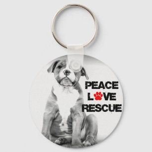 Porte-clés Chien de délivrance d'amour de paix