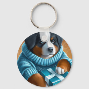 Porte-clés Chien de montagne bernois avec vacances présent