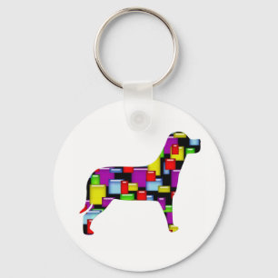 Porte-clés chien de mosaïque