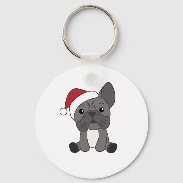 Porte-clés Chien de Noël Animaux d'hiver de neige (Recto)