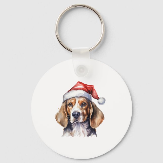 Porte-clés Chien de Noël beagle (Recto)