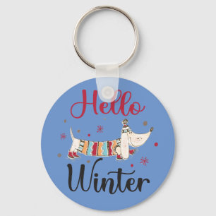 Porte-clés Chien de patinage sur glace mignon