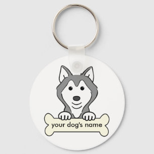 Porte-clés Chien de traîneau sibérien personnalisé