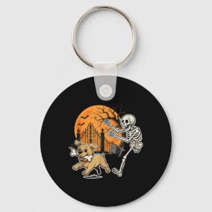 Porte-clés Chien d'Halloween Squelette drôle qui court Cimeti