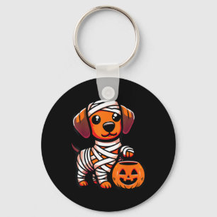 Porte-clés Chien drôle adorable enveloppé de momie zombie