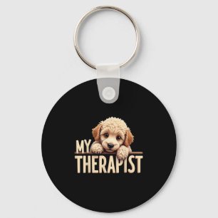 Porte-clés Chien Drôle Mon Thérapeute Caniche Chien