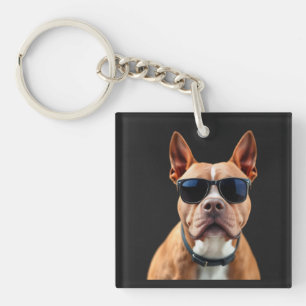 Porte-clés Chien en lunettes de soleil Porte - clé acrylique