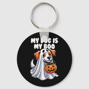 Porte-clés Chien est Boo Fantôme Halloween Amoureux des chien