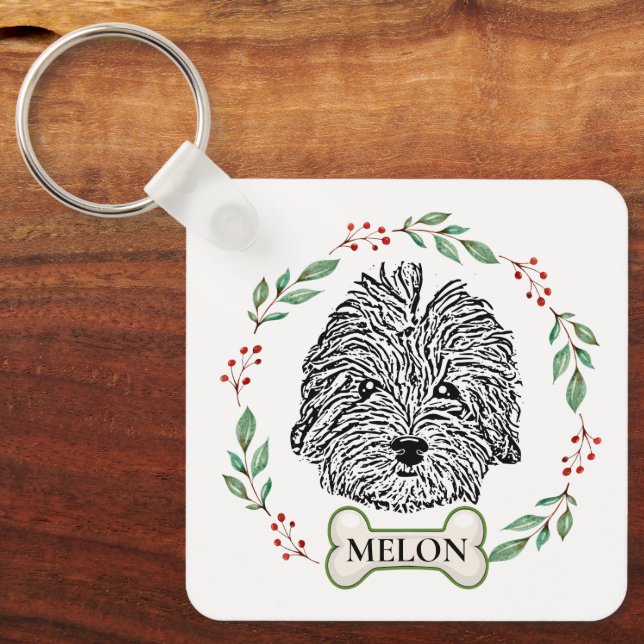 Porte-clés Chien Havanais personnalisé (Recto)