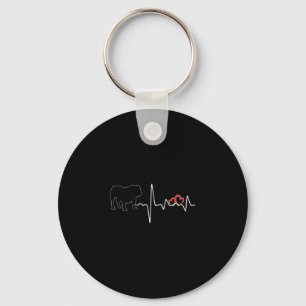 Porte-clés Chien Heartbeat Amour Pour Chiens Amoureux Bulldog