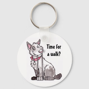 Porte-clés Chien "heure porte - clé pour promenade"