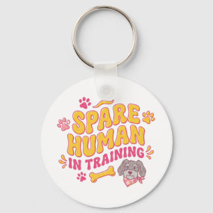 Porte-clés Chien humain de rechange personnalisé avec nom