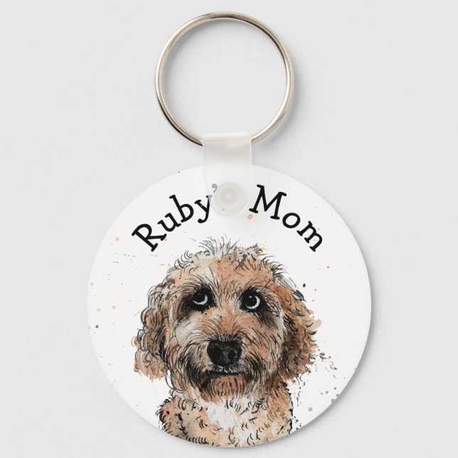 Porte-clés Chien kapou mignon Keyring drôle customisé spoodle (Recto)