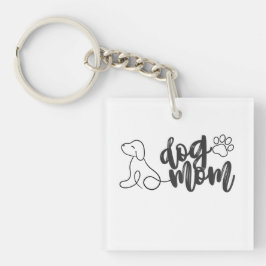 Porte-clés Chien Maman Ligne Design d'art | Amoureux des chie