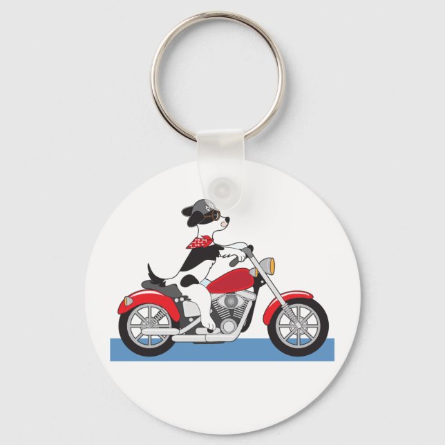 Porte-clés Chien moto (Recto)