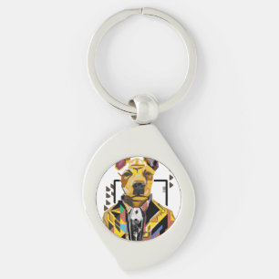 Porte-clés Chien portant un costume : Art numérique
