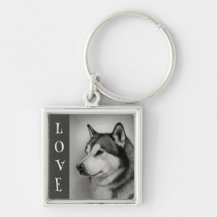Porte-clés Chien Puppy Malamute d'Alaska