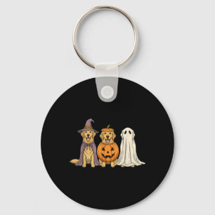 Porte-clés Chien retriever doré Citrouille Halloween Fantôme