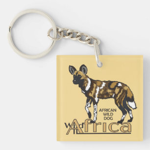Porte-clés Chien sauvage africain. Afrique sauvage