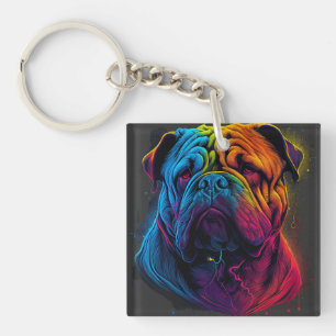 Porte-clés Chien Shar Pei, Shar-Pei, chinois clair et luffeux