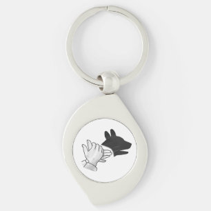 Porte-clés Chien Silhouette main