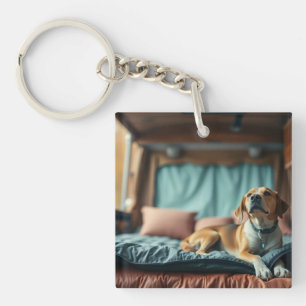 Porte-clés Chien sur Lit