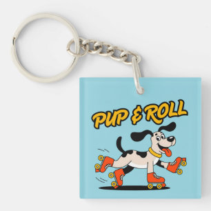 Porte-clés Chien Sur Rouleau Patins Pup & Roll