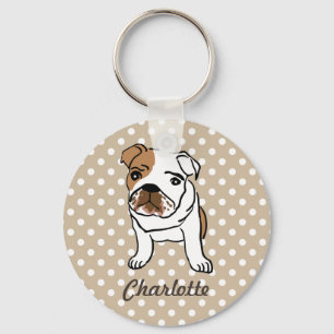 Porte-clés Chien-taureau anglais mignon personnalisé