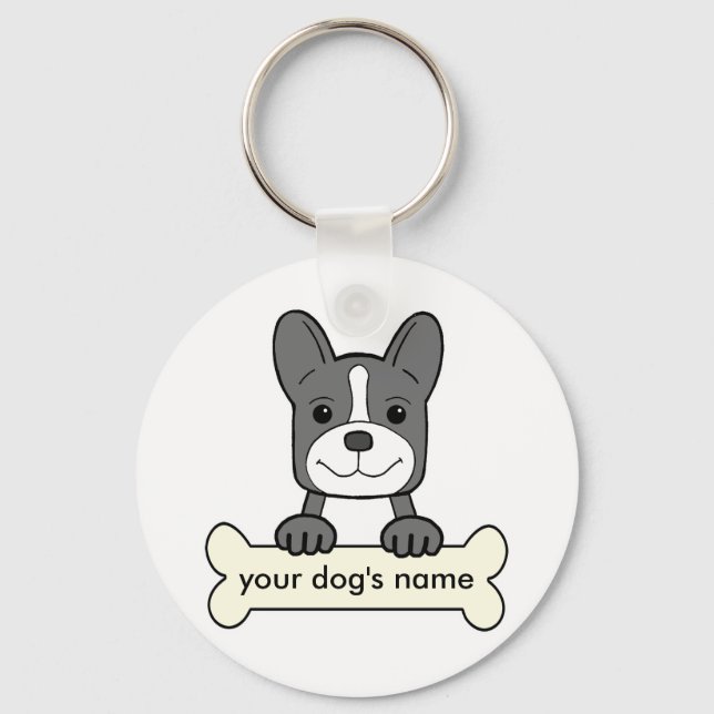 Porte-clés Chien-taureau français personnalisé (Recto)
