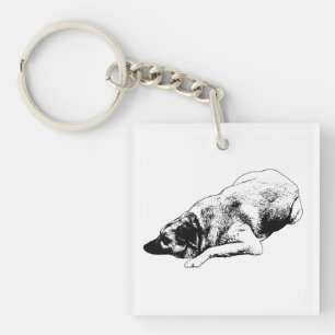 Porte-clés Chien vecteur minimal partage le calme lors des vo