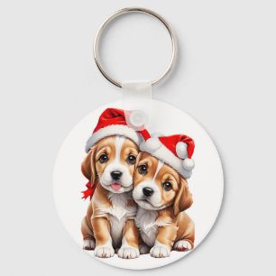 Porte-clés Chiens chiots de Noël
