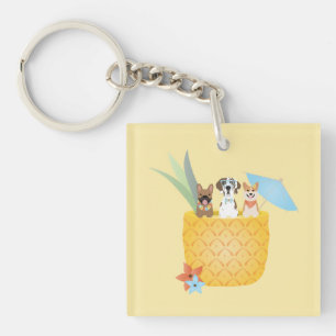 Porte-clés Chiens d'ananas Pina Colada