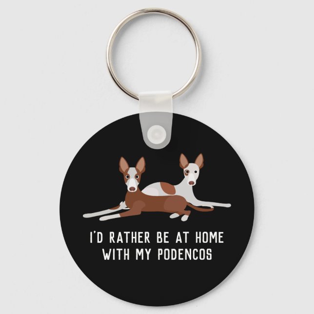 Porte-clés Chiens de podenco personnalisés Slogan (Recto)