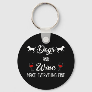 Porte-clés Chiens Et Vins Rendent Tout Beau