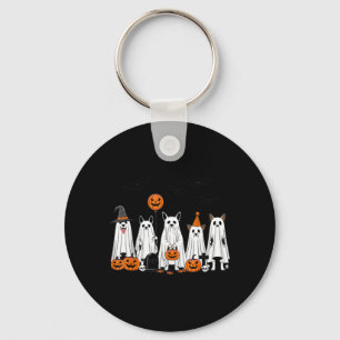 Porte-clés Chiens fantômes d'Halloween Dessin animé de citrou