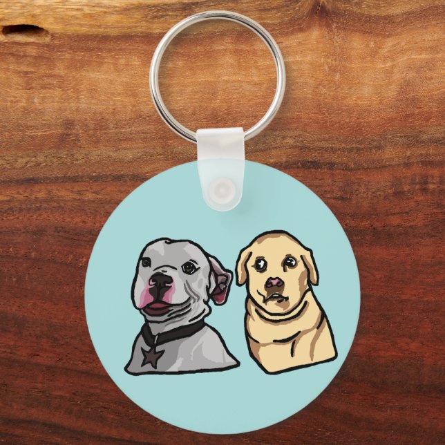 Porte-clés Chiens Mignons Mèmes (Recto)