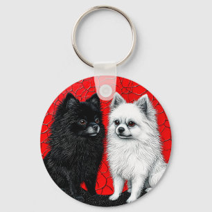 Porte-clés chiens spitz japonais