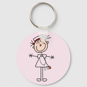 Porte-clés Chiffre femelle blanc cadeaux de bâton de