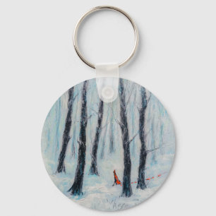 Porte-clés Chiffre semblable à un chapiteau rouge dans une fo