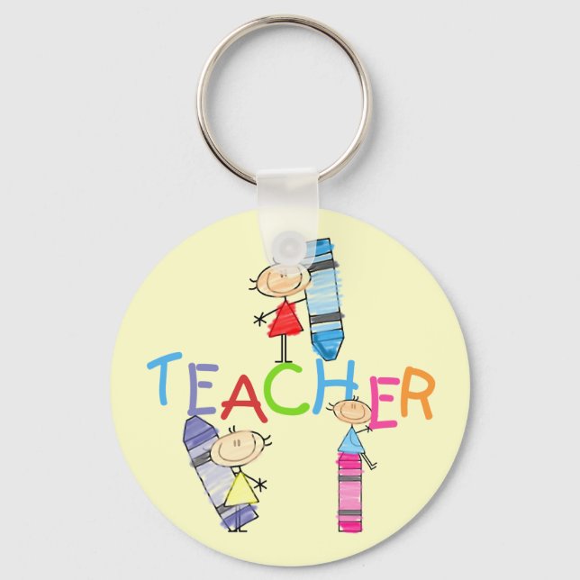 Porte-clés Chiffres Crayons Teacher Tshirts and Cadeaux (Recto)