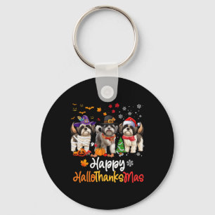Porte-clés Chih Tzu Chien Halloween Noël Joyeux Hallomerci
