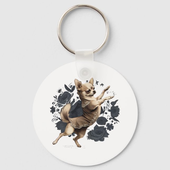 Porte-clés Chihuahua Ballerina Danse de ballet (Recto)