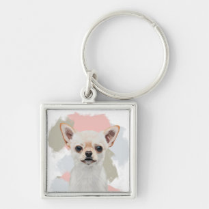 Porte-clés Chihuahua blanc mou