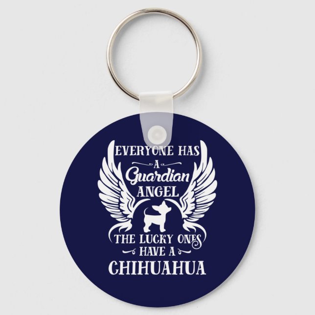 Porte-clés Chihuahua chien gardien ange gardien (Recto)