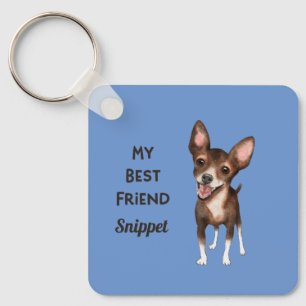 Porte-clés Chihuahua My Best Friend Custom Name Adresse