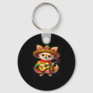 Porte-clés Chihuahua Sombrero Guitare Cinco De Mayo Mexicain 