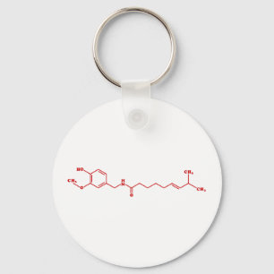 Porte-clés Chili Capsaicin Formule chimique moléculaire