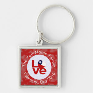 Porte-clés Chili Red LOVE Drapeau personnalisé